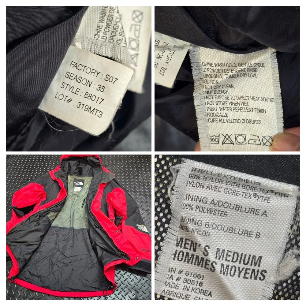 The North Face Mountain Gore-Tex Jacket Mens Medium Red‎ Black Vintage Shell